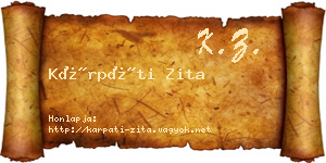 Kárpáti Zita névjegykártya