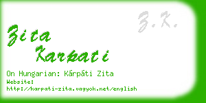 zita karpati business card
